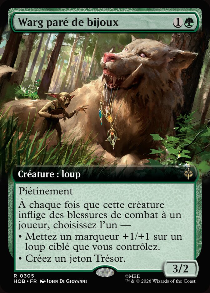 Warg paré de bijoux