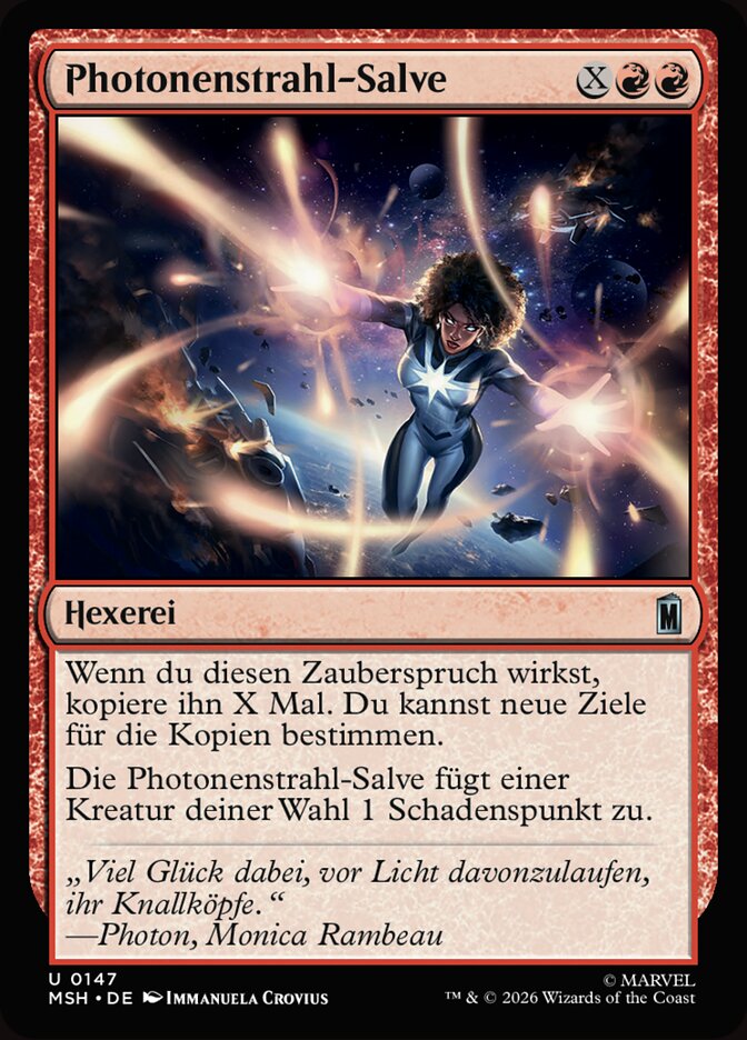 Photonenstrahl-Salve