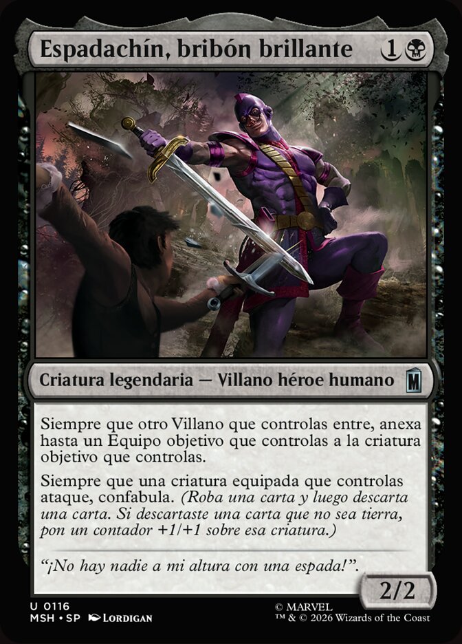 Espadachín, bribón brillante