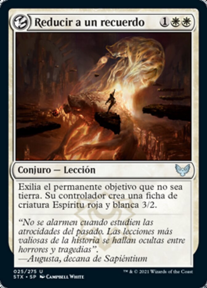 Reducir a un recuerdo