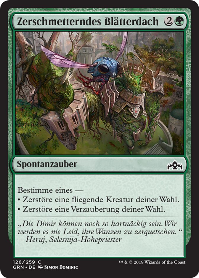 Zerschmetterndes Blätterdach