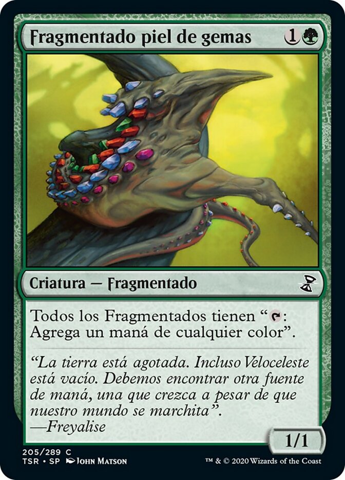 Fragmentado piel de gemas