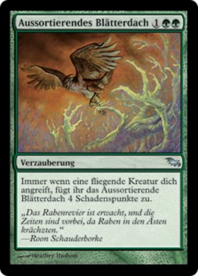 Aussortierendes Blätterdach
