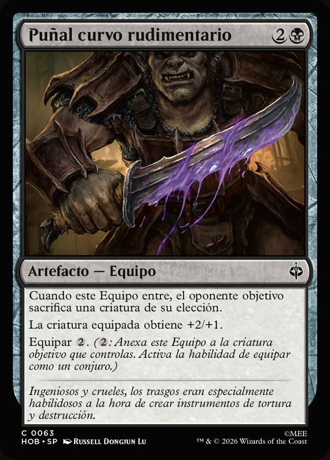 Puñal curvo rudimentario