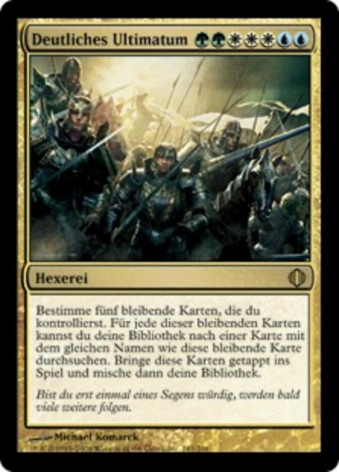 Deutliches Ultimatum