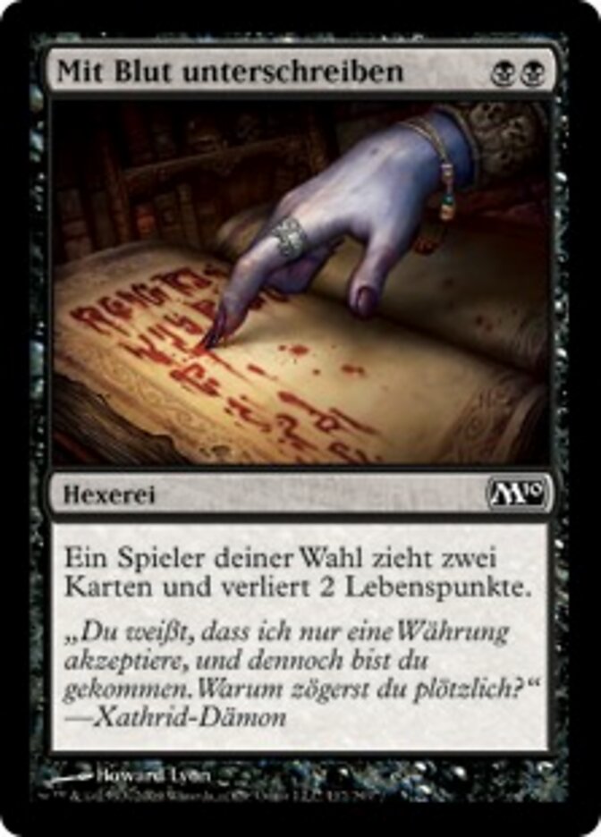 Mit Blut unterschreiben