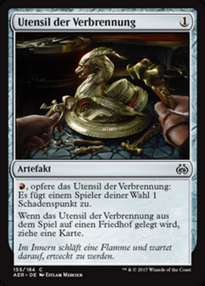 Utensil der Verbrennung