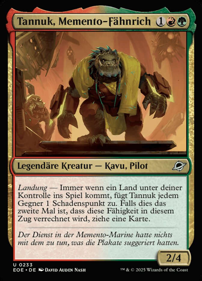 Tannuk, Memento-Fähnrich