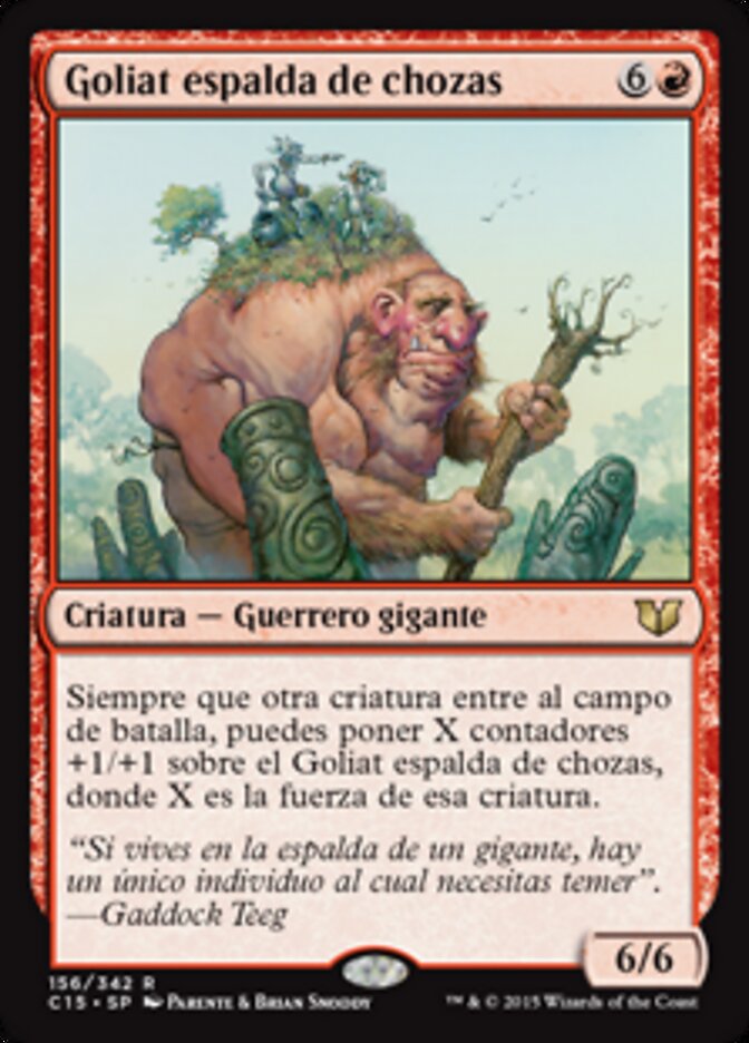 Goliat espalda de chozas