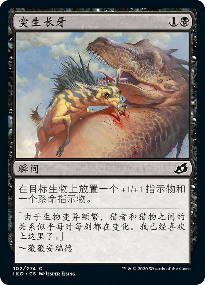 突生长牙
