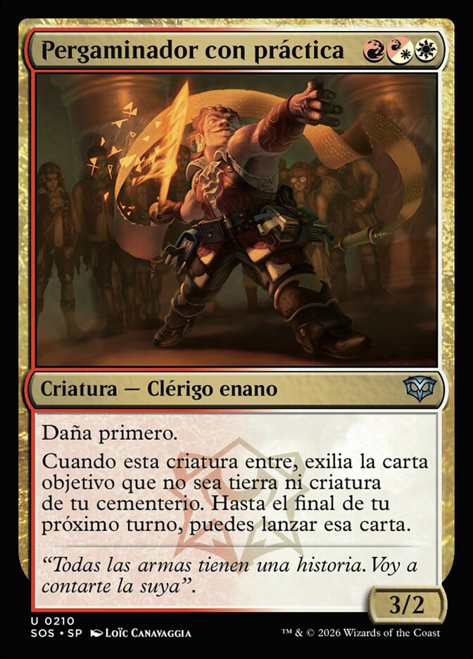 Pergaminador con práctica
