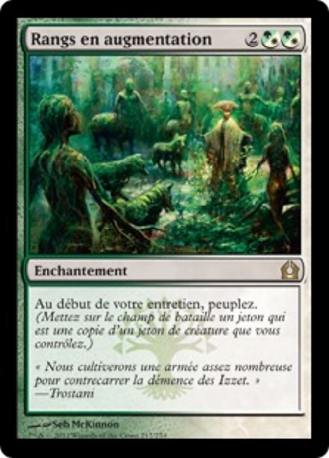 Rangs en augmentation