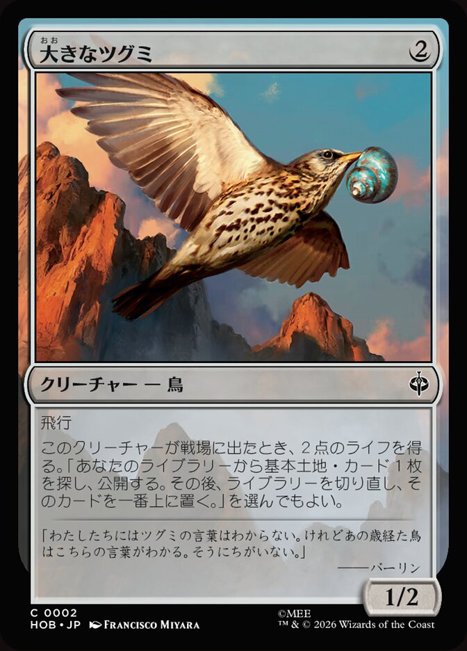 大きなツグミ