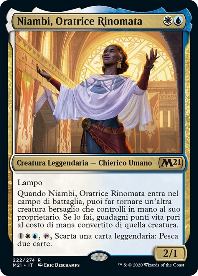 Niambi, Oratrice Rinomata