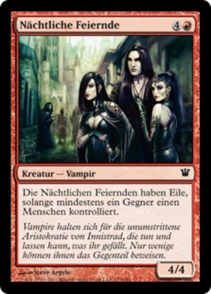 Nächtliche Feiernde