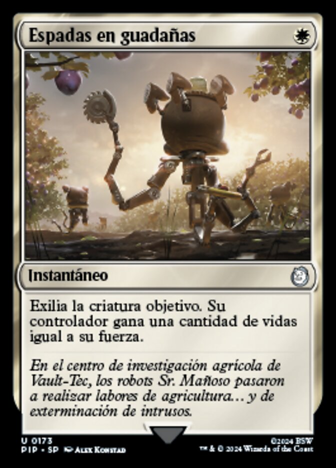 Espadas en guadañas