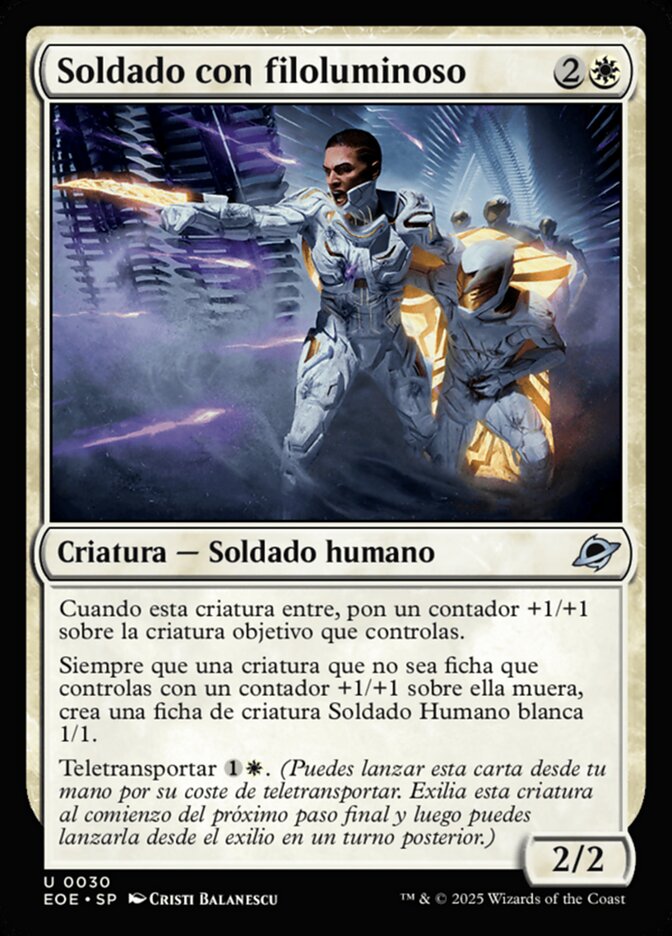 Soldado con filoluminoso