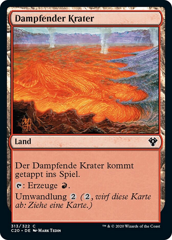Dampfender Krater