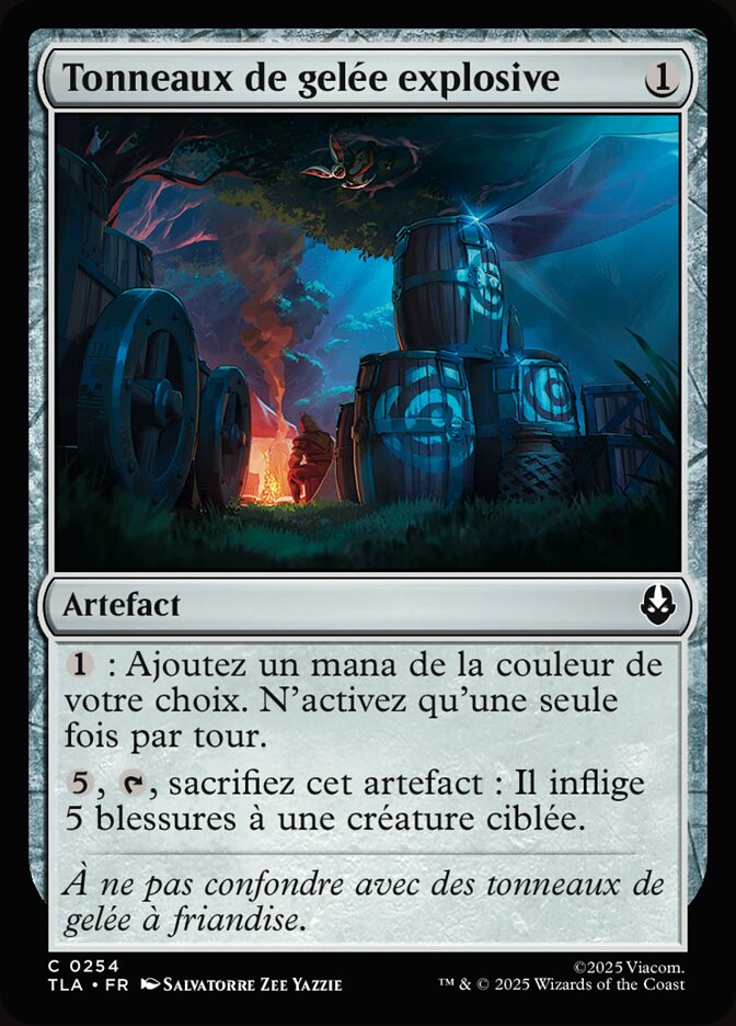 Tonneaux de gelée explosive