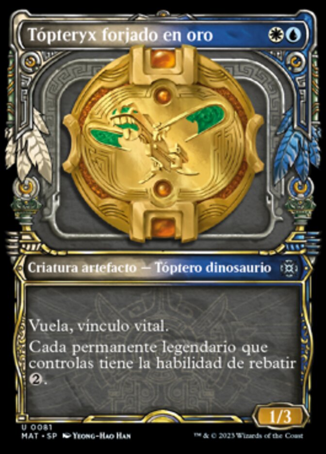 Tópteryx forjado en oro