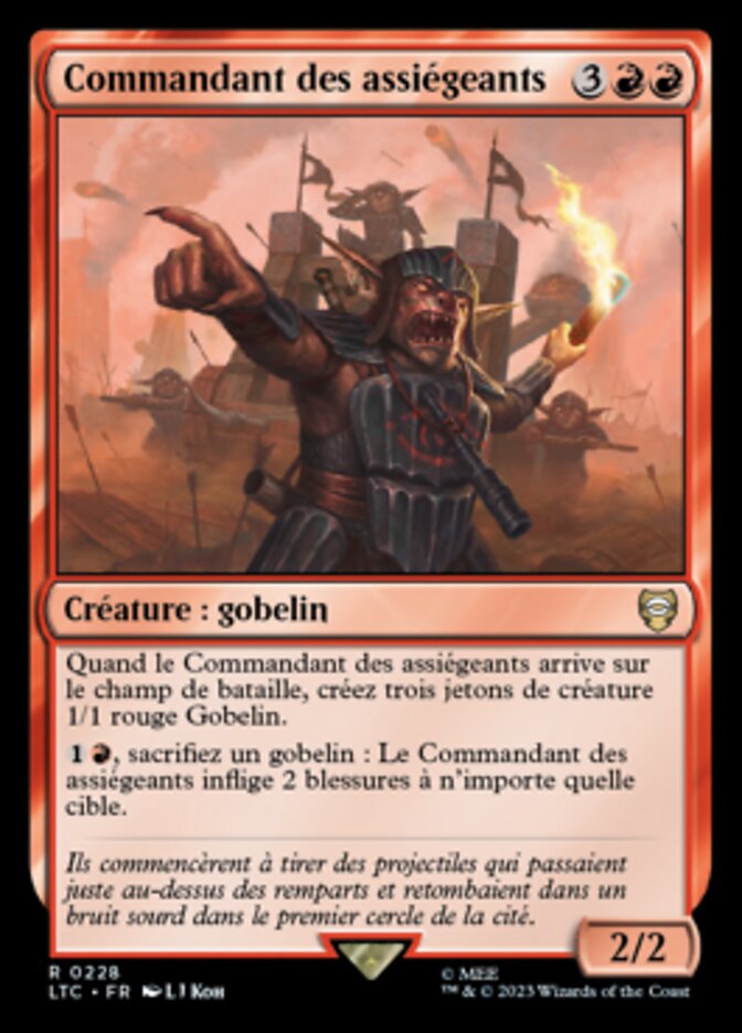 Commandant des assiégeants
