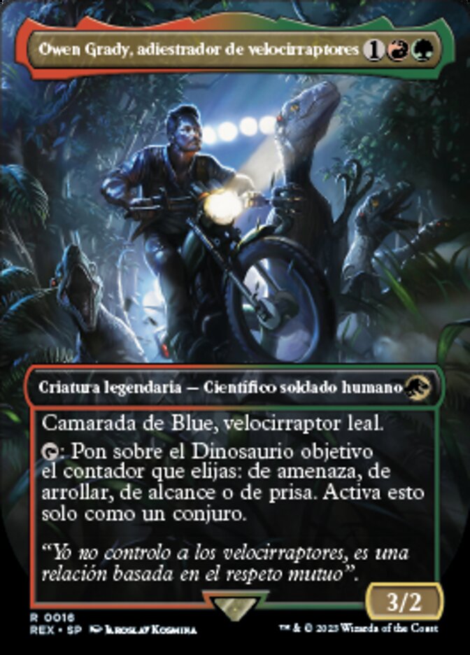 Owen Grady, adiestrador de velocirraptores