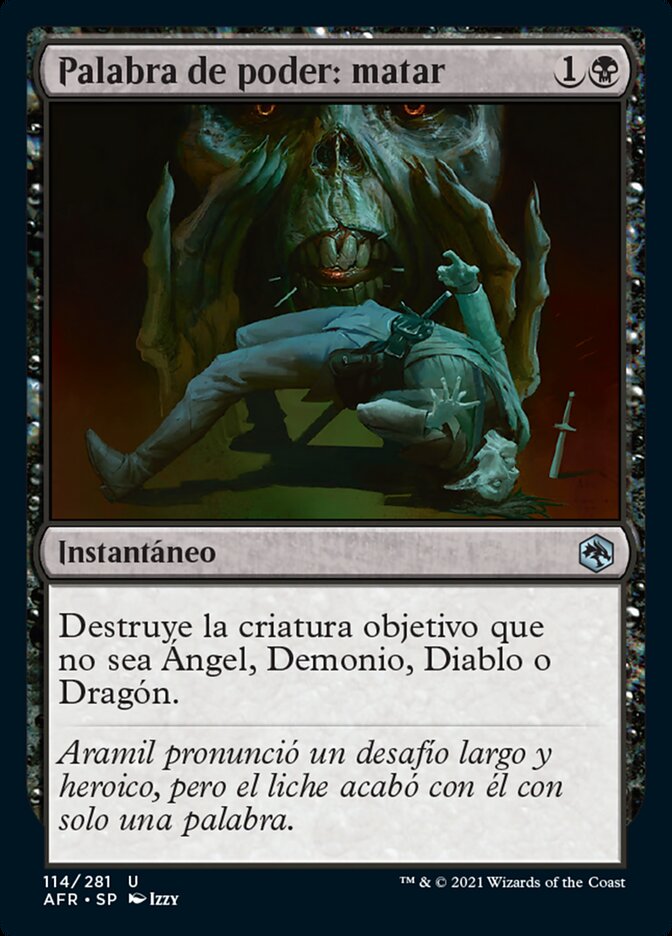 Palabra de poder: matar