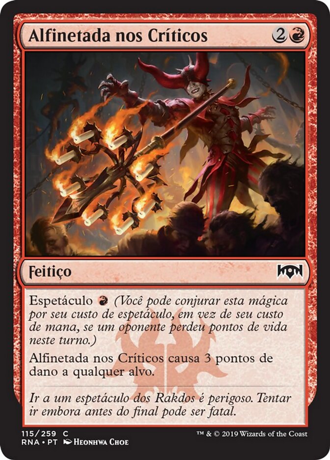 Alfinetada nos Críticos