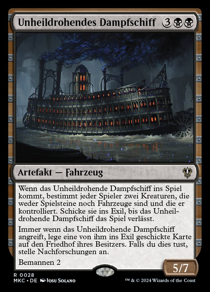 Furchteinflößendes Dampfschiff