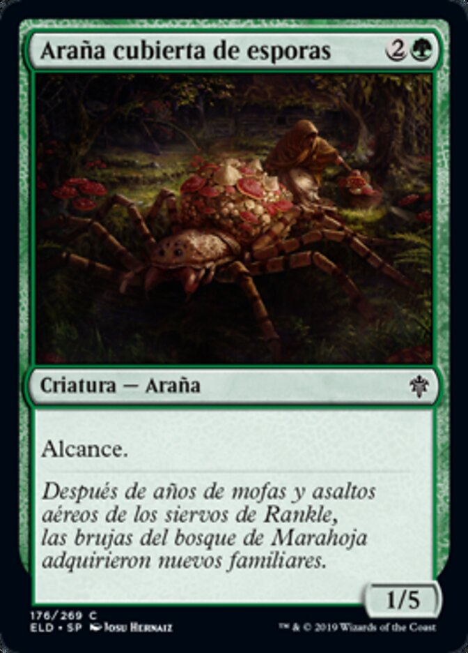 Araña cubierta de esporas