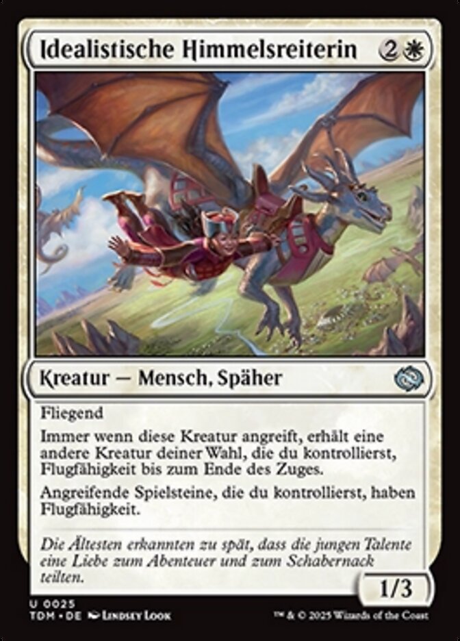 Idealistische Himmelsreiterin