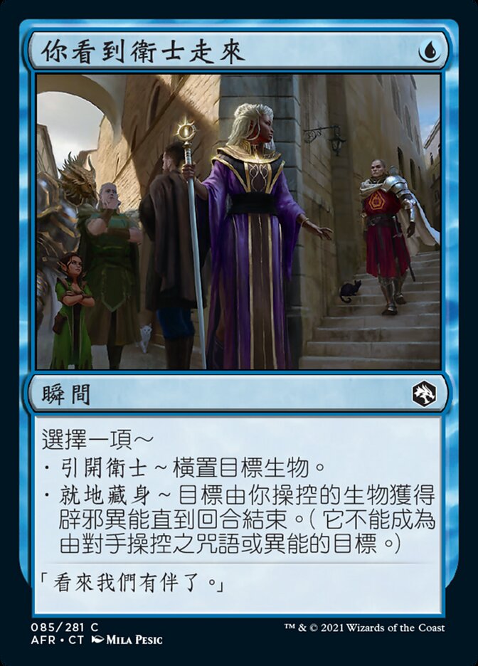 你看到衛士走來