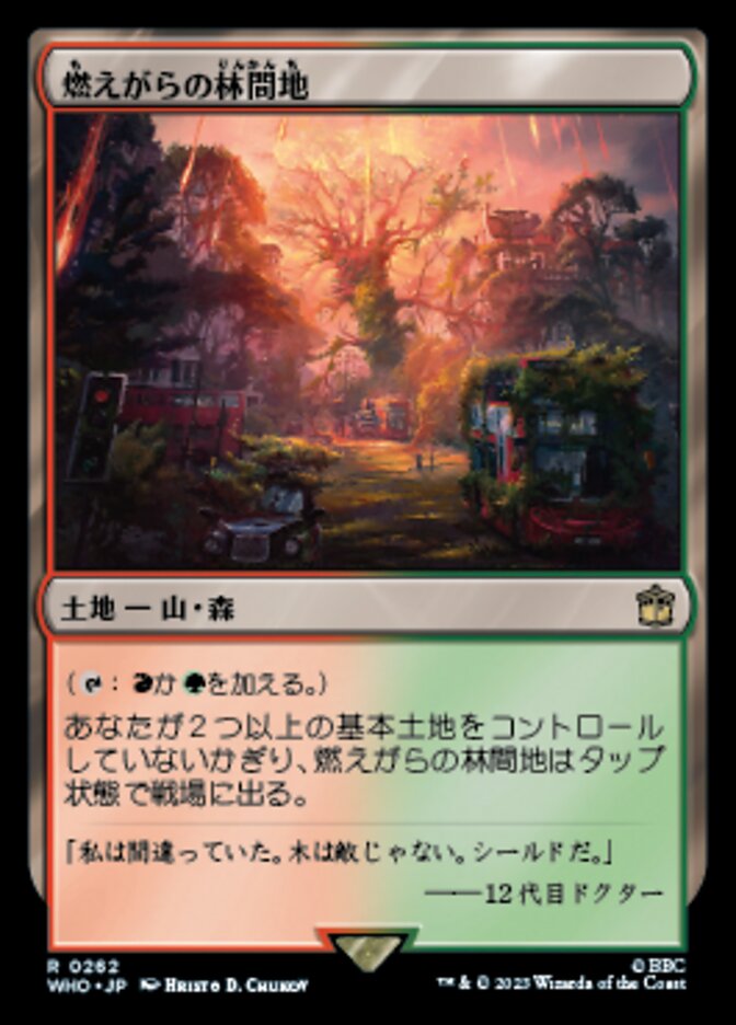 燃えがらの林間地