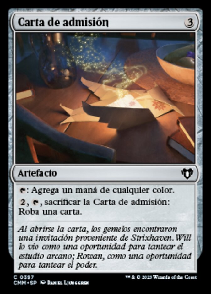 Carta de admisión