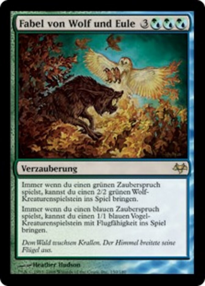 Fabel von Wolf und Eule
