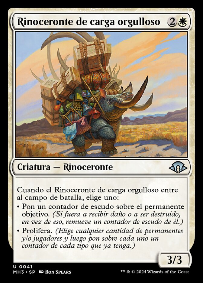 Rinoceronte de carga orgulloso