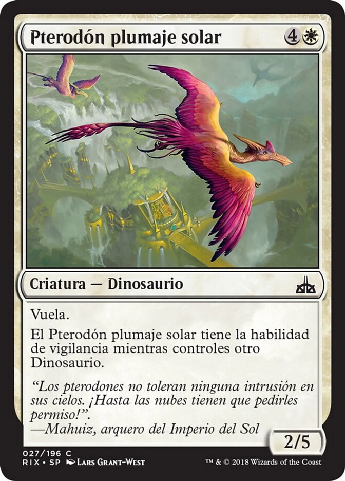 Pterodón plumaje solar