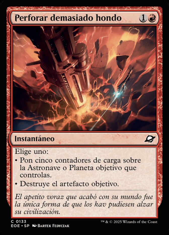 Perforar demasiado hondo