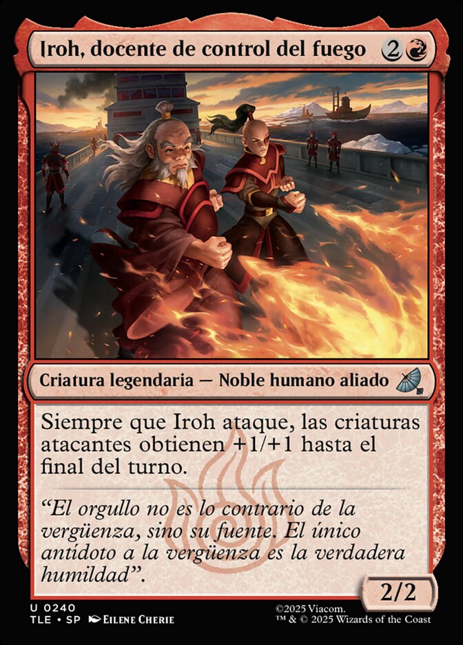Iroh, docente de control del fuego