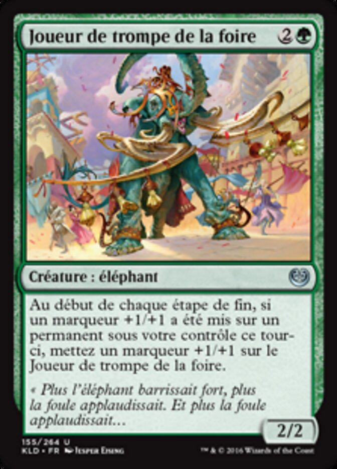 Joueur de trompe de la foire