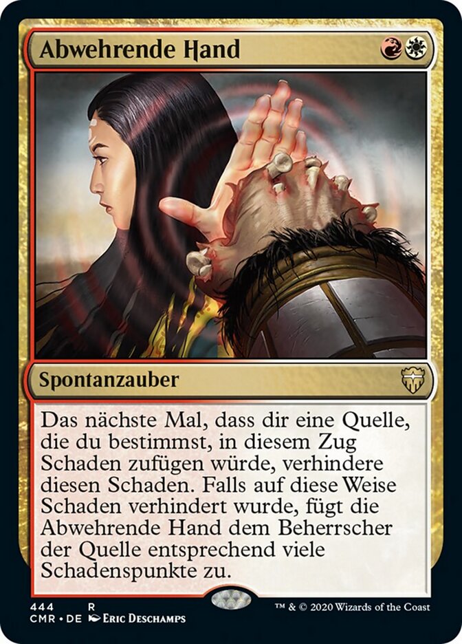 Abwehrende Hand