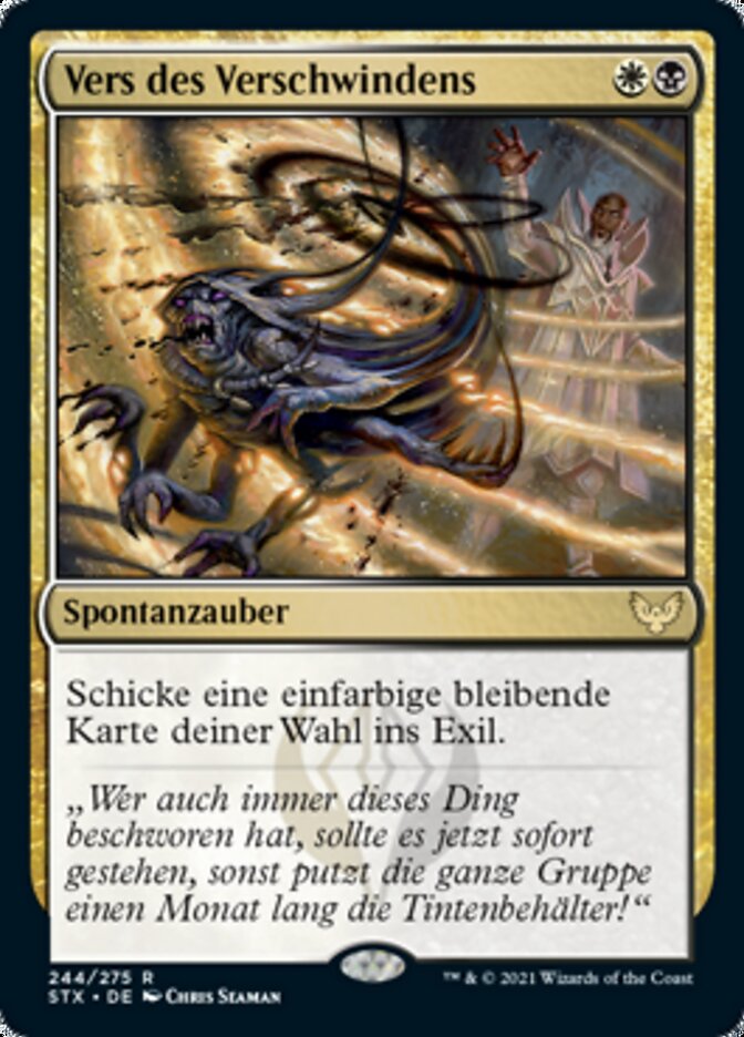 Vers des Verschwindens