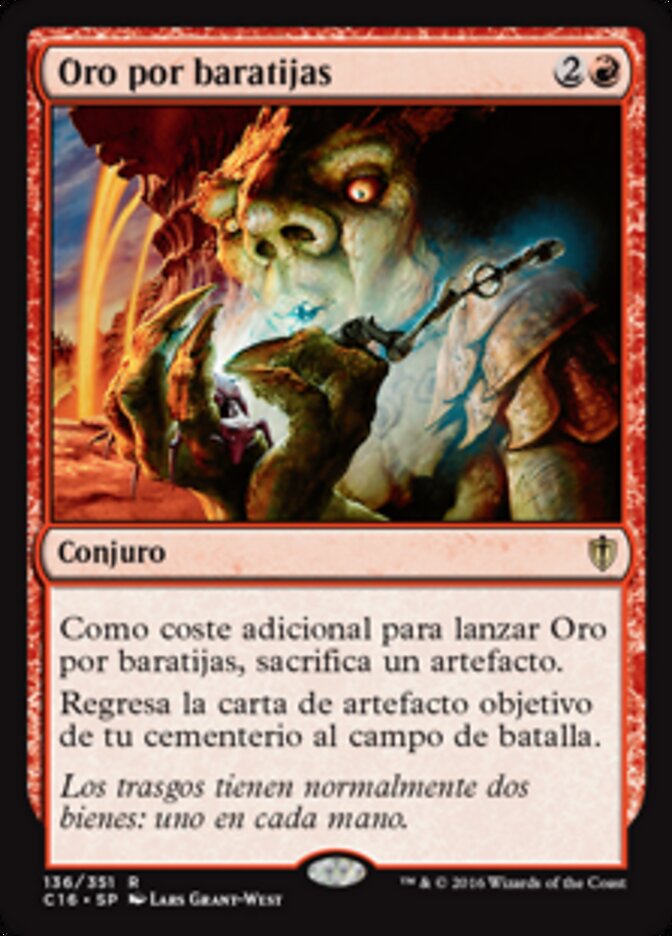 Oro por baratijas