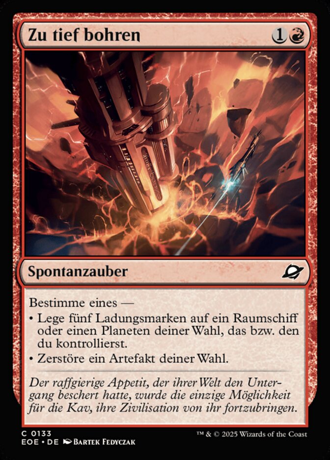 Zu tief bohren