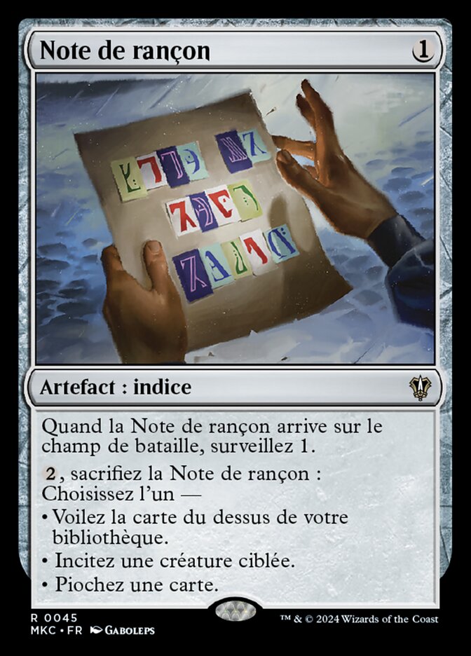 Note de rançon