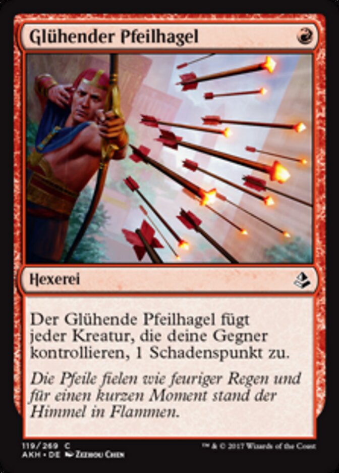 Glühender Pfeilhagel
