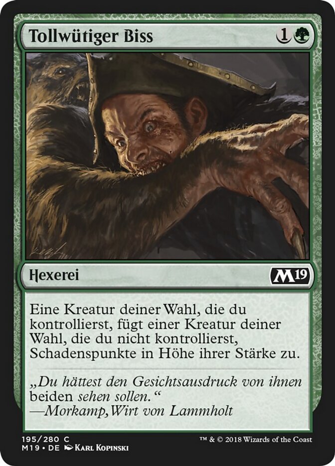Tollwütiger Biss