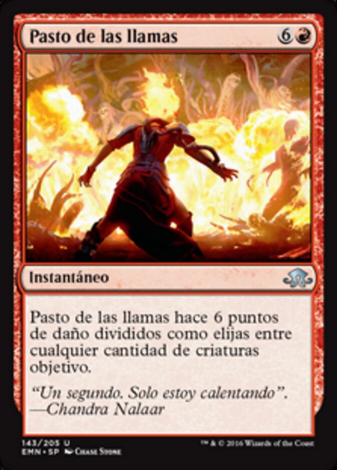 Pasto de las llamas