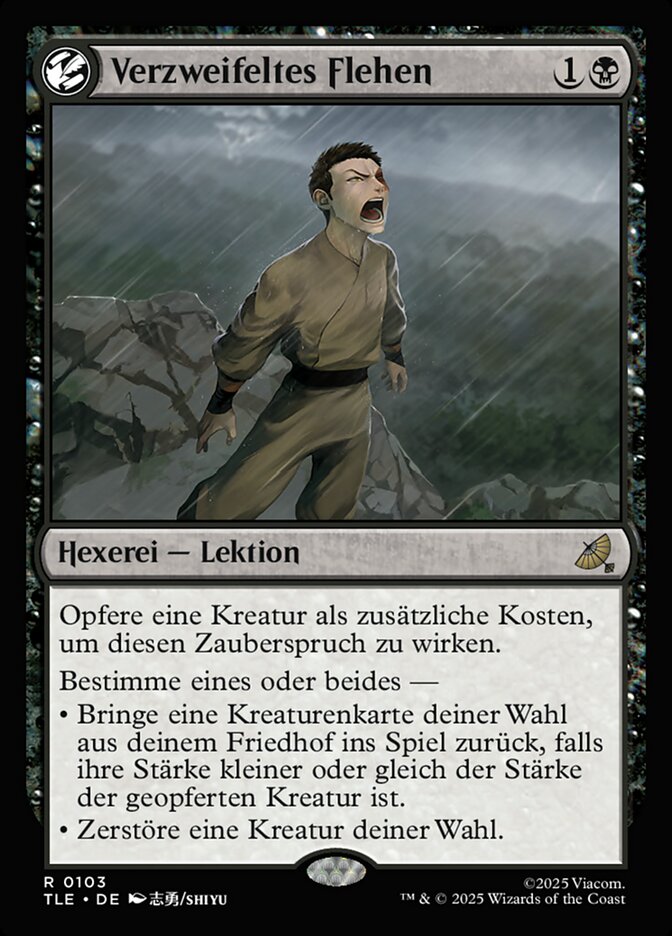 Verzweifeltes Flehen