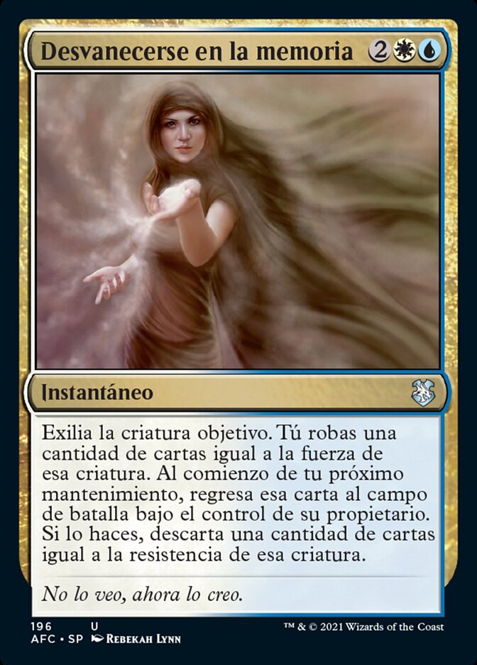 Desvanecerse en la memoria